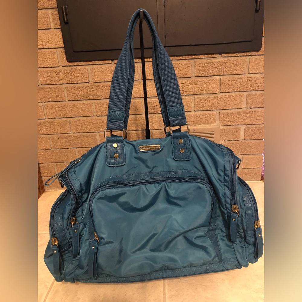 Adrienne Vittadini Teal Weekend Duffle Bag